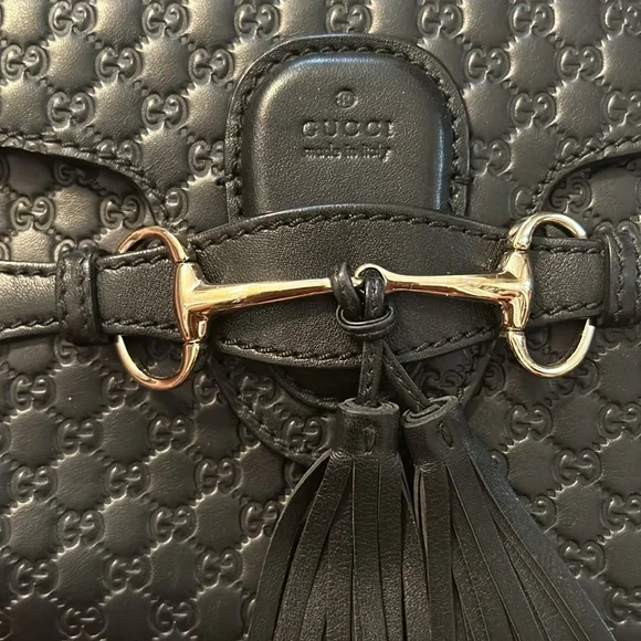 Authentic black Gucci microguccissima leather Emily chain crossbody bag - Picture 11 of 11